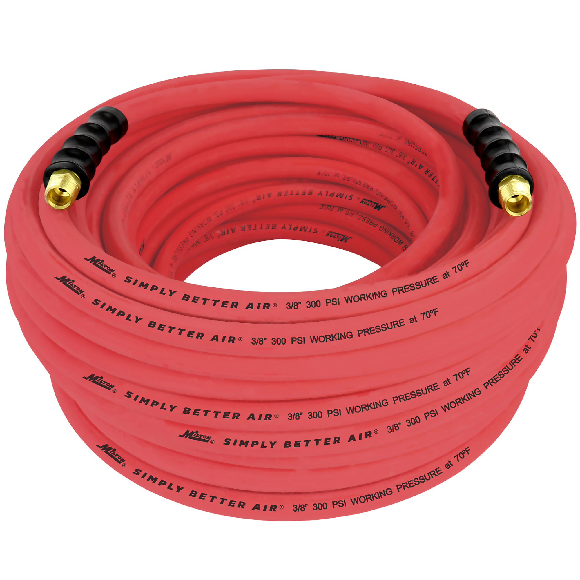 Milton 3/8in. x 100ft. Rubber Hose, 300 PSI, Model# ULR3810038